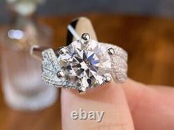 5CT Big Lab Moissanite Luxury Twist Rings 925 Silver Women Jewelry Gift
