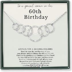 60th Birthday Gift Necklace for Woman Elegant Jewelry in Gift Box