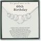 60th Birthday Gift Necklace for Woman Elegant Jewelry in Gift Box