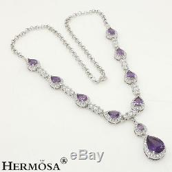 75% OFF Jewelry Sets Sterling 925 Silver Hermosa Amethyst Gifts Necklace Earring