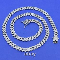 8.5mm Edge Miami Cuban Curb Link CZ Necklace Bracelet Real Solid Sterling Silver