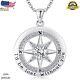 925 Necklace Gift for Wife Compass Jewelry Women Anniversary 925 Silver Necklace