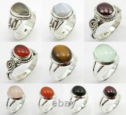 925 Silver 10 PCS Real Multi stone Rings Size 6.5 Jewelry Mix Lot Perfect Gift