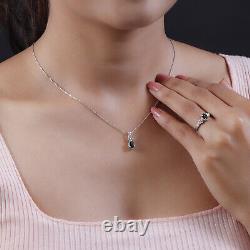 925 Silver Chrome Tourmaline Ring Size 5 Pendant Necklace Jewelry Set Ct 0.9