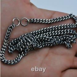 925 Silver Curb Oxidized Antique Finish Chain Layering Necklace Gift Jewelry