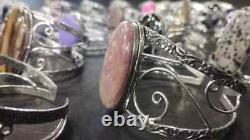 925 Silver Jewelry Cuff, Natural Cabochon Gemstone Jewelry Beautiful Gift For Her