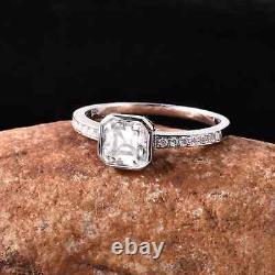 925 Silver Moissanite Statement Ring Jewelry Gift For Women Size 9 Ct 1.3