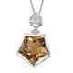 925 Silver Natural Citrine White Zircon Pendant Necklace Gift Size 20 Ct 7.9