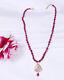 925 Silver Natural Ruby & Polki Gemstone Designer Necklace Jewelry Gift For Her