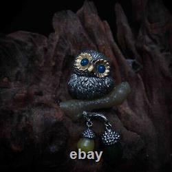 925 Silver Owl Pendant. Gift for Him/Her. Handmade Necklace. Unique Jewelry