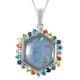925 Silver Rhodium Over Opal Pink Sapphire Necklace Pendant Gifts Size 18 Ct 5