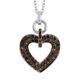 925 Silver Rhodium Over Red Diamond Heart Pendant Necklace Gift Size 18 Ct 0.5