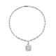 925 Silver Rhodium Plated Lab Created Moissanite Necklace Gift Size 18 Ct 89.9
