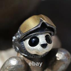 925 Silver Ring. Panda Silver Ring. Pet Jewelry. Handmade Jewelry. Gift For Him