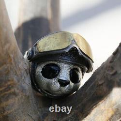 925 Silver Ring. Panda Silver Ring. Pet Jewelry. Handmade Jewelry. Gift For Him