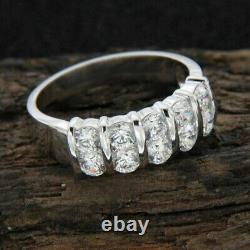 925 Silver Women Wedding Ring Elegant Round 2 Ct Moissanite Jewelry Gift Silver