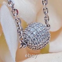 925 Starling Silver Round Moissanite Roller Pendant Unique Jewelry Gift for Her