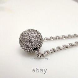 925 Starling Silver Round Moissanite Roller Pendant Unique Jewelry Gift for Her