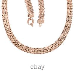 925 Sterling Silver 14K Rose Gold Plated Link Necklace Jewelry Gift Size 20