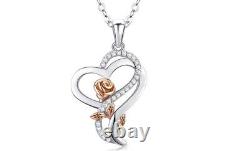 925 Sterling Silver 14K Two Tone Gold Plated Simulated Diamond Valentine Gift