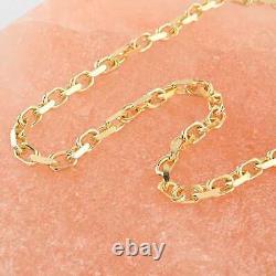 925 Sterling Silver 14K Yellow Gold Plated Chain Necklace Jewelry Gift Size 22