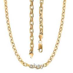 925 Sterling Silver 14K Yellow Gold Plated Chain Necklace Jewelry Gift Size 22