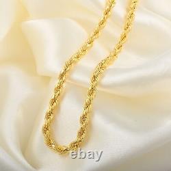 925 Sterling Silver 14K Yellow Gold Plated Chain Necklace Jewelry Gift Size 24