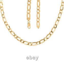 925 Sterling Silver 14K Yellow Gold Plated Link Necklace Jewelry Gift Size 24