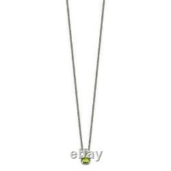 925 Sterling Silver 14k Green Peridot Chain Necklace Pendant Charm Gemstone