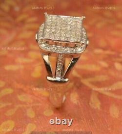 925 Sterling Silver 2.20CT Lab-Created Diamond Cluster Women's Ring Jewelry Gift