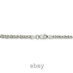 925 Sterling Silver 2.5mm Link Byzantine Chain Necklace Pendant Charm Fine