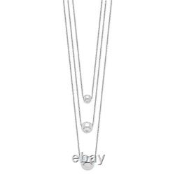 925 Sterling Silver 3 Strand 2 inch Necklace Elegant Jewelry for Women