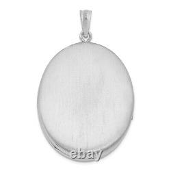 925 Sterling Silver 34mm Oval Photo Pendant Charm Locket Chain Necklace That