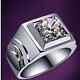 925 Sterling Silver 3CT Moissanite Adjustable Ring Mens Fine Jewelry Gift