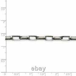 925 Sterling Silver 4.8mm Elongated Cuban Link Chain Necklace Pendant Charm