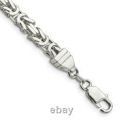 925 Sterling Silver 6mm Link Byzantine Bracelet Chain Fine Jewelry Women Gifts