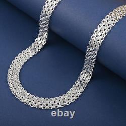 925 Sterling Silver 9.3mm Flat Link Necklace Jewelry Gift Size 20 22.60 Grams
