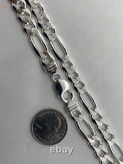 925 Sterling Silver 9.5mm Figaro Link Chain Necklace Women's Men's 18-30 Italy