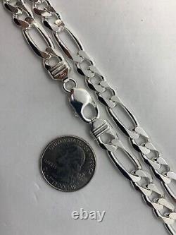 925 Sterling Silver 9.5mm Figaro Link Chain Necklace Women's Men's 18-30 Italy