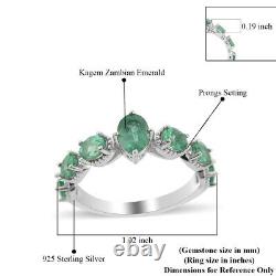 925 Sterling Silver AAA Emerald Ring Jewelry Gift For Women Ct 1.4