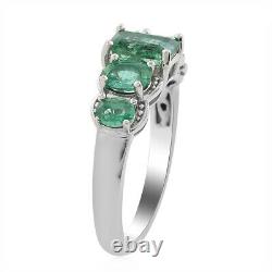 925 Sterling Silver AAA Emerald Ring Jewelry Gift For Women Ct 1.9