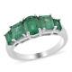925 Sterling Silver AAA Emerald Ring Jewelry Gift For Women Ct 2