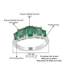 925 Sterling Silver AAA Emerald Ring Jewelry Gift For Women Ct 2