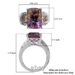 925 Sterling Silver AAA Natural Ametrine Citrine Ring Jewelry Gift Size 9 Ct 7.2