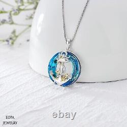 925 Sterling Silver Anchor Crystal Pendant Necklace Ocean Jewelry Gift Anchor