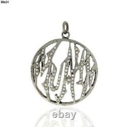 925 Sterling Silver Antique Design Studded White Diamond Pendant Jewelry Gift