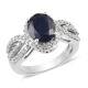 925 Sterling Silver Blue Diffused Sapphire White Zircon Ring Gift Size 9 Ct 5.5