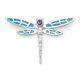 925 Sterling Silver Blue Opal CZ Dragonfly Slide Pendant Women Girl Jewelry Gift