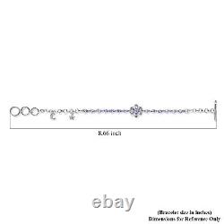 925 Sterling Silver Blue Tanzanite Charm Bracelet Jewelry Gift Size 7.25 Ct 4