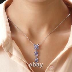 925 Sterling Silver Blue Tanzanite Pendant Necklace Jewelry Gift Size 20 Ct 3